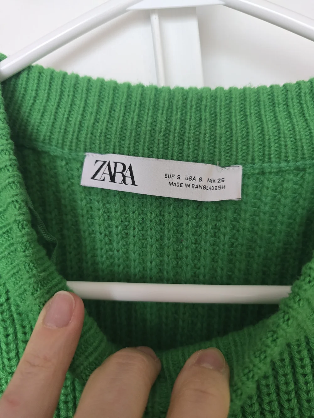ZARA Green Crewneck Ribbed Knit Women's Sweater - Picture 2 of 6